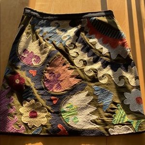 Embroidered Anthropologie skirt. Vanessavirginia
